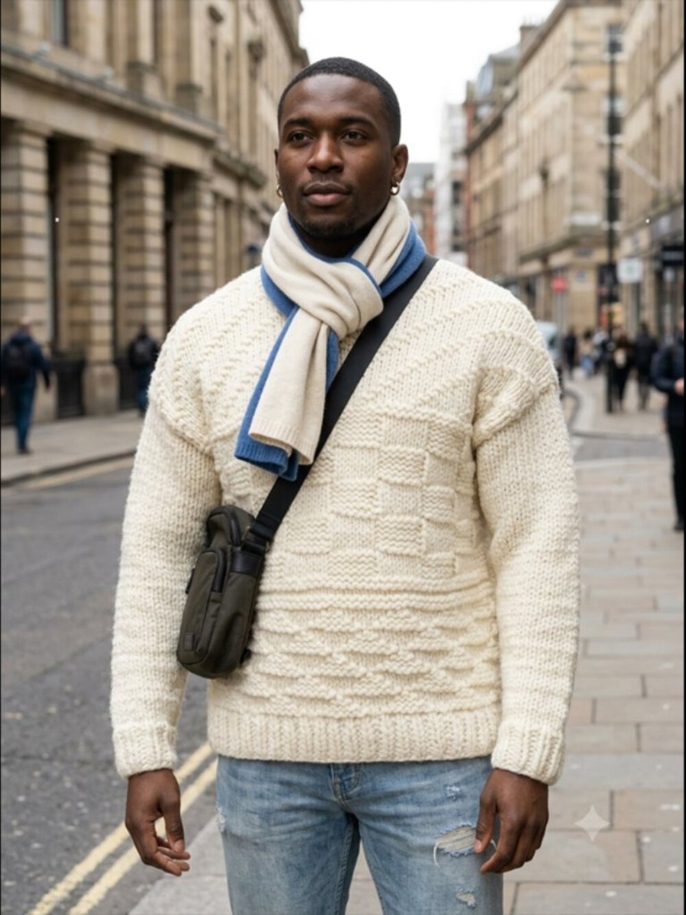 NEW vintage handmade cream thick wool sweater
